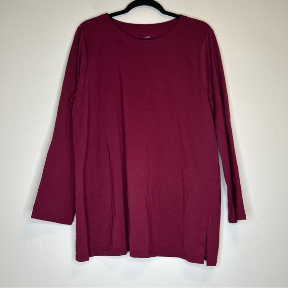 J. Jill Tops - J. Jill Luxe Supima‎ forward seam tunic Maroon size XL Petite